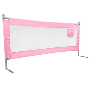 LuvLap Bed Rail Guard for Baby / Kids Safety 180cm x 72 cm Portable & Foldable baby safety essential Adjustable Height fits all bed sizes (Pink - without print)