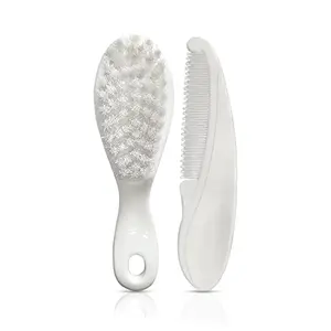 LuvLap Elegant Baby Hair Brush and Comb Set 0m+ (White)