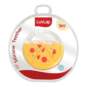 LuvLap Silicone Teether Pizza Pie (Yellow) 3m+ BPA Free