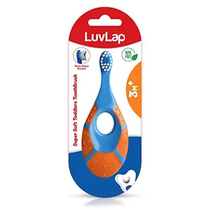 LuvLap Turtle Shaped Baby Manual Toothbrush & Toddler Toothbrush Extra Soft with 10000 Ultra Soft Floss Bristle for Baby Gum Care BPA Free 3M+ Multicolour (Assorted Colours Colours may vary)