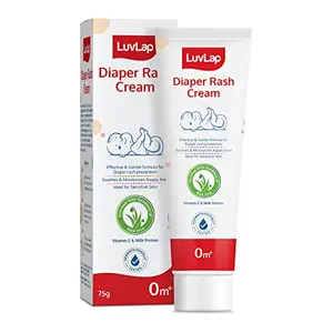 LuvLap Baby Diaper Rash Cream Nappy cream for newborns & babies Diaper Rash Prevention & treatment Cream with goodness of Aloe Vera Vitamin E & Milk Protein Dermatologically tested 75g