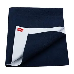 LuvLap Instadry Extra Absorbent Quick Dry Sheet for baby Baby Bed Protector Waterproof baby sheet 0m+ - Extra Large 140 x 200cm (Navy Blue)
