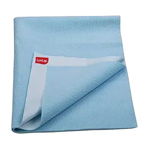 LuvLap Instadry Extra Absorbent Quick Dry Sheet for Baby Baby Bed Protector Waterproof Baby Sheet - Sky Blue 0m+ - Large 100 x 140cm