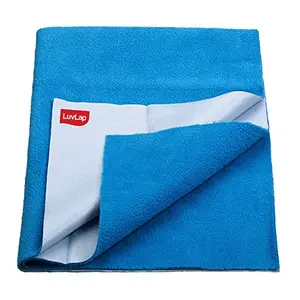 LuvLap Instadry Anti-Piling Fleece Extra Absorbent Quick Dry Sheet for baby Baby Bed Protector Waterproof baby sheet Small size 50x70cm Pack of 1 Royal Blue Fabric