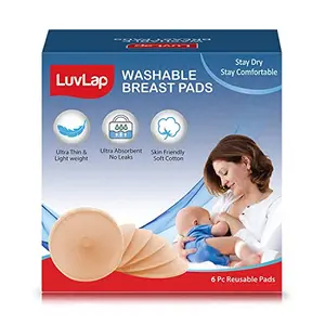 LuvLap Washable Breast Pads Pack of 6