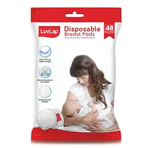 Luv Lap Ultra Thin Honeycomb Nursing Breast Pads 48pcs Disposable High Absorbent Discreet Fit