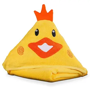 LuvLap Hooded Baby Bath Towel for New Born Super Soft Made with Super Soft and Highly Absorbent 100% Zero Twist Cotton Can be Used for Baby Swaddling (Yellow Chicken)