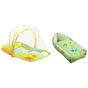 Luv Lap Baby Bed with Thick Mattress 0M+ Cars Print Baby Sleeping Bed of 78x45x40cm Size (Multicolour)&LuvLap 3 in 1 Baby Bed Sleeping Bag & Carry Nest 0M+ (Multicolor)