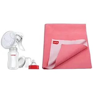 LuvLap Adore Manual Breast Pump 2 Level Suction Adjustment Soft & Gentle & Instadry Anti-Piling Fleece Small size 100x140cm Pack of 1 Salmon Rose