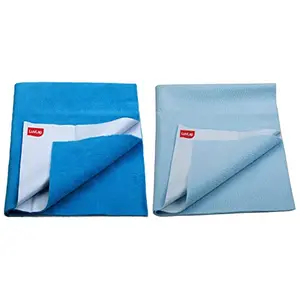 LuvLap Instadry Anti-Piling Fleece Small Size 70x100cm Pack of 1 Sky Blue & Instadry Anti-Piling Fleece Pack of 1 Royal Blue