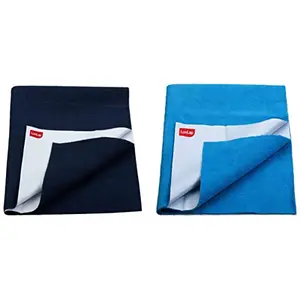 LuvLap Instadry Anti-Piling Fleece Small Size 100x140cm Pack of 1 Royal Blue & Instadry Anti-Piling Fleece Small Size 70x100cm Pack of 1 Navy Blue