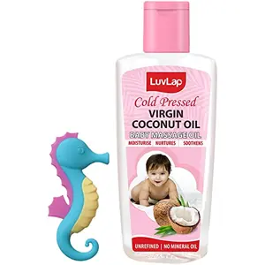 LuvLap Sea Horse Baby TeetherMulticolor & Baby Hair & Skin Oil 200ml