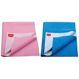 LuvLap Instadry Anti-Piling Fleece Small Size 70x100cm Pack of 1 Baby Pink & Instadry Anti-Piling Fleece Pack of 1 Royal Blue