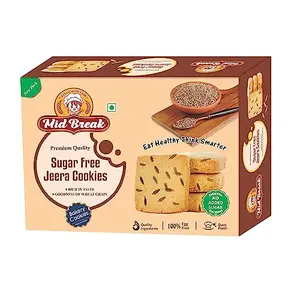 MidBreak Sugar Free Jeera Biscuits - High Fiber Gut-Friendly Low Glycemic Index Biscuits Tasty Snack Healthy Pack of 1