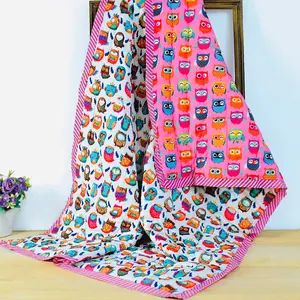 Masu Living Reversible Character Quilt- Wise Owl - Pink & White for 0-6 year old kids