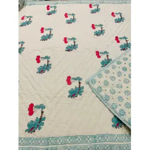 Masu Living Block Print Reversible Quilt- Carnival Time Ideal for upto 7 years age