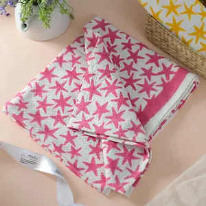 Masu Living Pink Stars Kids Bath Towel | Quick Dry Super Absorbent