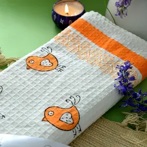 Masu Living Orange Birdie Bath Towel | Quick Dry Super Absorbent
