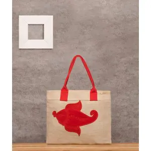 Embroidered Jute Bag (Fish Design)