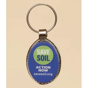 Save Soil Round Key Chain