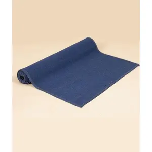 Cotton Rug Yoga Mat Back Rubberized - Blue