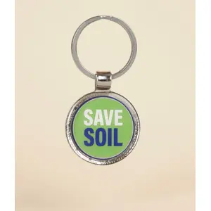 Save Soil Round Key Chain
