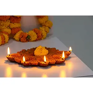 Karru Krafft Handcrafted Panch Oil Diya for Pooja Aarti Navaratri Decor Diwali Lighting Diwali Gifting Home Decor