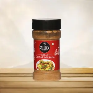 Zilli's Dilli Chaat Masala (100g*2=200g) Pounded Spice Blend | Sprinkle on Fruits Salads Papadi Curd Chips  | Tangy | Zero added Colours Additives