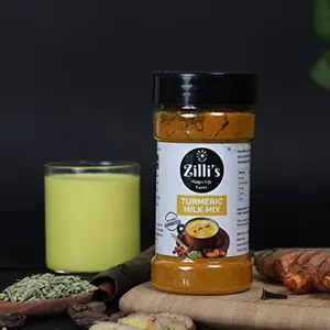 Zilli's Turmeric Milk Mix 200g (100g * 2 = 200g) | Pounded Spice Blend | Ayurvedic Haldi Doodh | Golden Latte | Healthy Drink for Kids & Adults