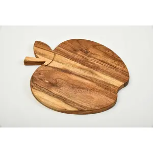 Apple Kitchen Cutting Board - Juice Grooves with Easy-Grip Handles, Non-Porous, Dishwasher Safe