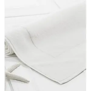 Amouve 100% Organic Cotton Bath Mat, 1200 GSM, Super Absorbent, White