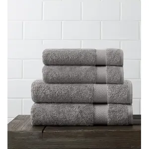 Amouve 100% Organic Cotton Bath Towel, Super-Soft, Luxurious, 700 GSM - Stone Grey
