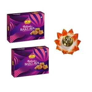 Haldiram s Nagpur Assorted Baklava Sweets (300gm * 2) Pack of 2 With Large Diya