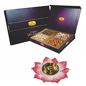 Haldiram's Nagpur Fancy Dry Fruits Gift Box (SS) with Medium Diya