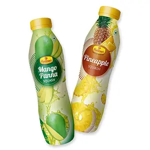Haldiram's Nagpur Pineapple Squash and Mango Panna Squash (Pack of 2-750 ml each)