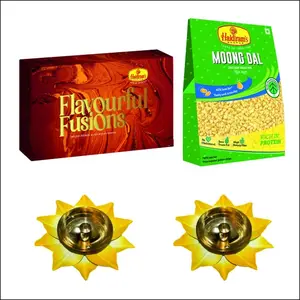 Haldiram's Nagpur Flavourful Fusions - Ghee (500 gms) Moong Dal (200g) with 2 Small Diya