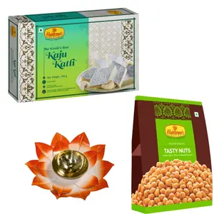 Haldiram's Nagpur Kaju Katli 500g Tasty Nuts 200g with Large Diya