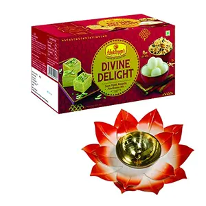 Haldiram's Nagpur Divine Delight Diwali Gift Box with Large Diya + Free Diwali Greeting