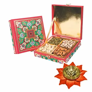 Haldiram's Nagpur Fancy Dry Fruits Gift Box (QQ) with Medium Diya