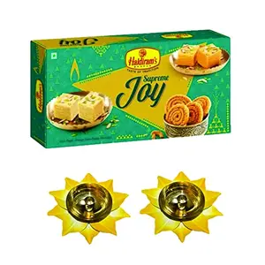 Haldiram's Nagpur Supreme Joy Diwali Gift Box with 2 Small Diya + Free Diwali Greeting