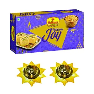 Haldiram's Nagpur Delicious Joy Diwali Gift Box with 2 Small Diya + Free Diwali Greeting