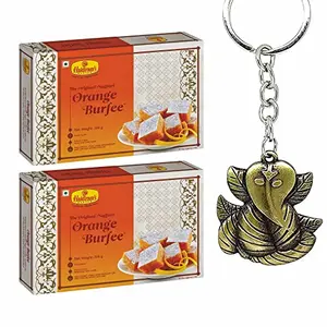 Haldiram's Nagpur Orange Burfee 500g (Pack Of 2) With Ganesha Keychain