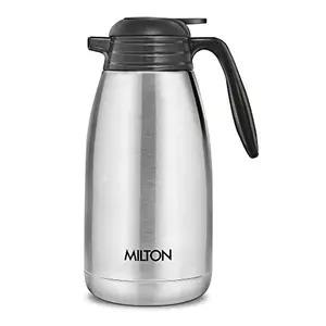 Milton Classic 2000 Thermosteel 24 Hours Hot or Cold Carafe 2000 ml Silver | Double Walled | Rust Proof | Food Grade | Easy to Carry | Tea Coffee Juice