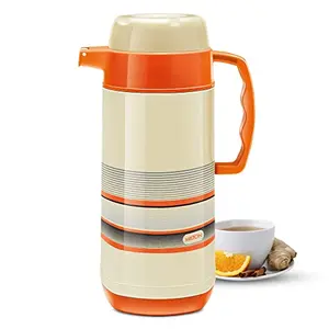 Milton Regal Tuff Inner Stainless Steel Jug 1.5 Litre 1 Piece Orange | BPA Free | Hot and Cold | Easy to Carry | Leak Proof | Tea | Coffee | Water | Hot Beverages