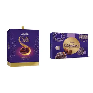Cadbury Dairy Milk Silk Pralines Chocolate Gift Box 160g and Cadbury Celebrations Premium Assorted Chocolate Gift Pack 286.3g