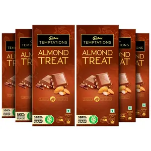 Cadbury Temptation Almond Treat Premium Chocolate Bar 72 g (Pack of 6)