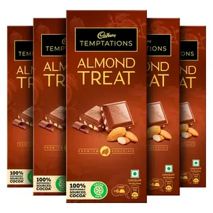 Cadbury Temptation Almond Treat Premium Chocolate Bar 72 g (Pack of 5)
