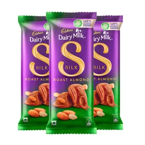 Cadbury Dairy Milk Silk Roast Almonds Chocolate Bar 143g (Pack of 3)