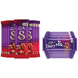 Cadbury Dairy Milk Silk Fruit & Nut Chocolate Bar Pack of 8 x 55g & Cadbury Dairy Milk Fruit & Nut Chocolate Bar Pack of 12 x 36g