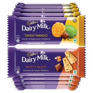 Cadbury Dairy Milk Tangy Mango Madbury (Pack of 6) & Nutty Kulfi Madbury (Pack of 6) Chocolate Bar 36 g (Pack of 12)